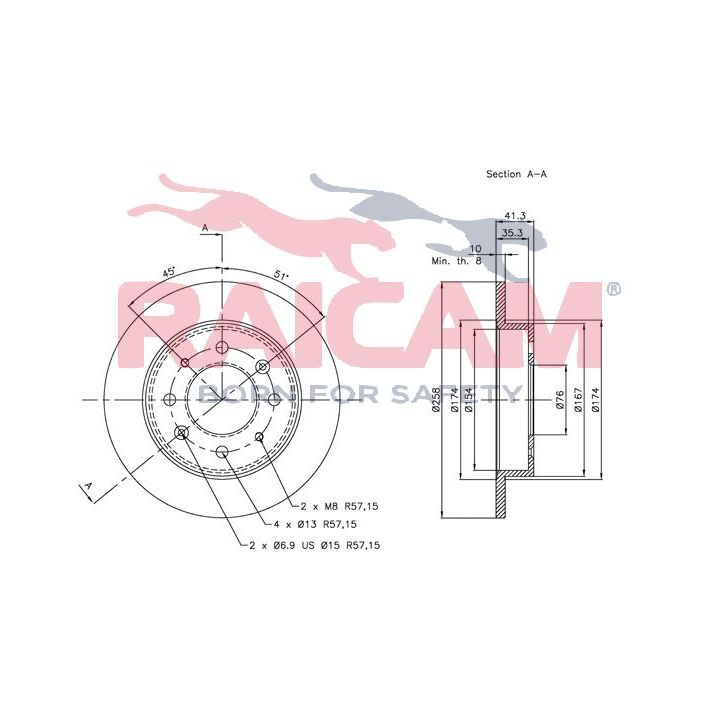 Stabdžių diskas RAICAM RD00552
