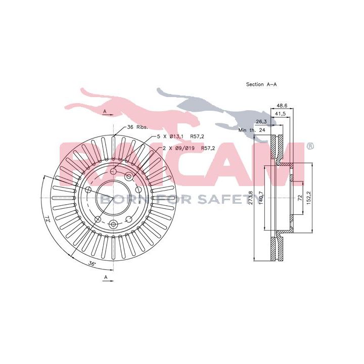 Stabdžių diskas RAICAM RD00553
