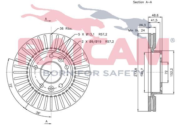 Stabdžių diskas RAICAM RD00553