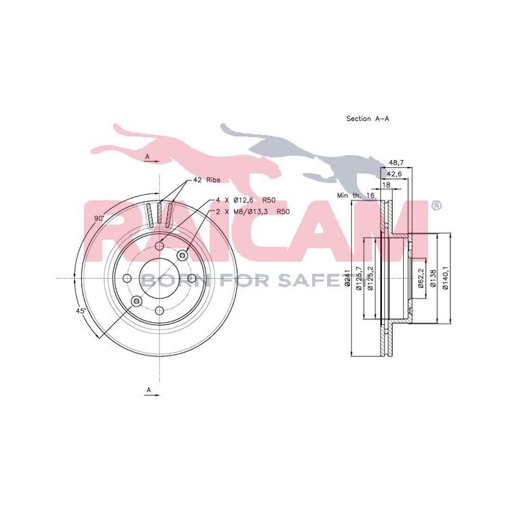 Stabdžių diskas RAICAM RD00555