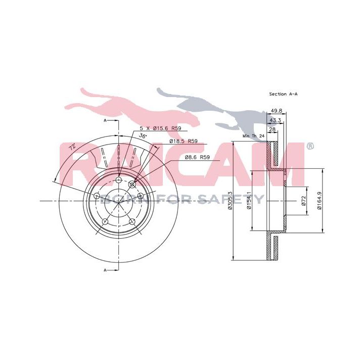 Stabdžių diskas RAICAM RD00600