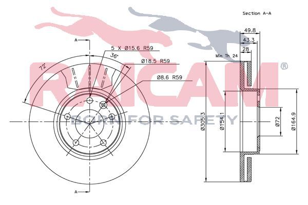 Stabdžių diskas RAICAM RD00600