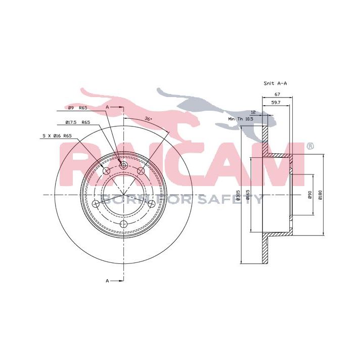 Stabdžių diskas RAICAM RD00604