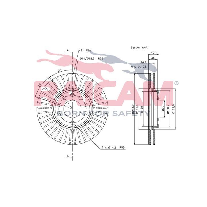 Stabdžių diskas RAICAM RD00606
