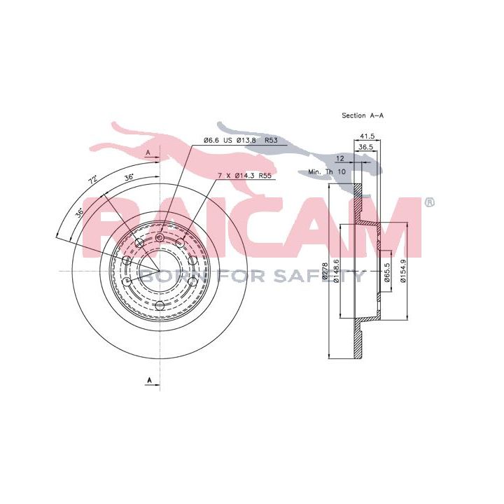 Stabdžių diskas RAICAM RD00607
