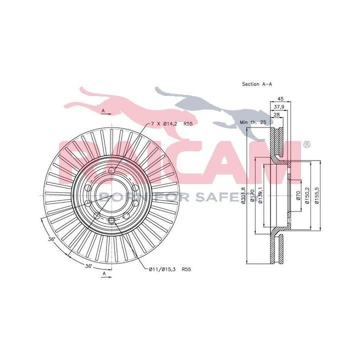 Stabdžių diskas RAICAM RD00609