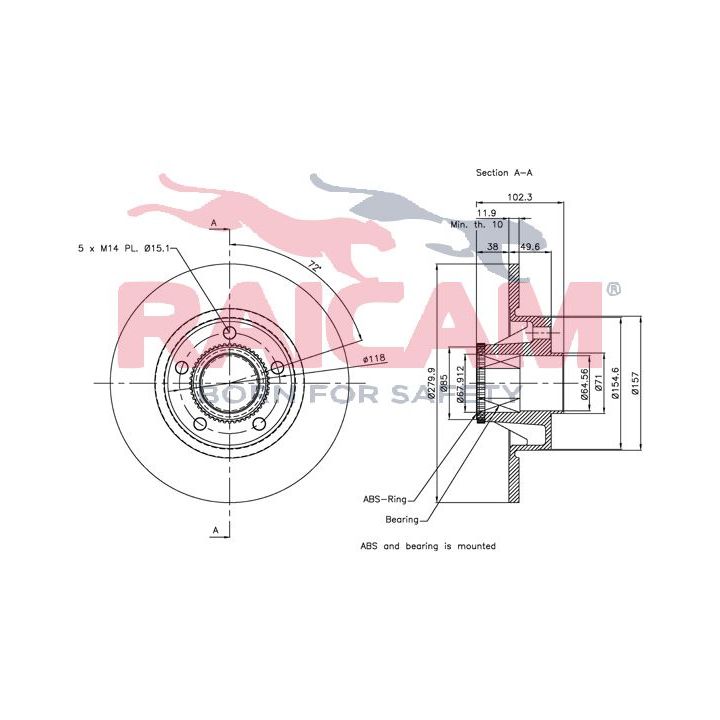 Stabdžių diskas RAICAM RD00618