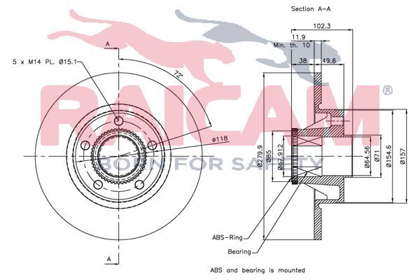 Stabdžių diskas RAICAM RD00618