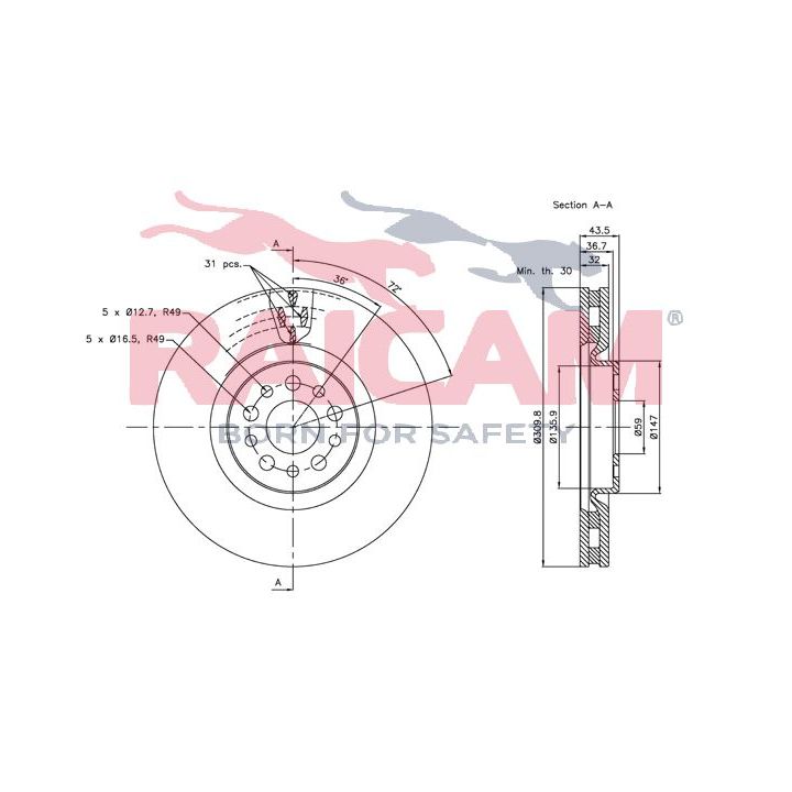 Stabdžių diskas RAICAM RD00644
