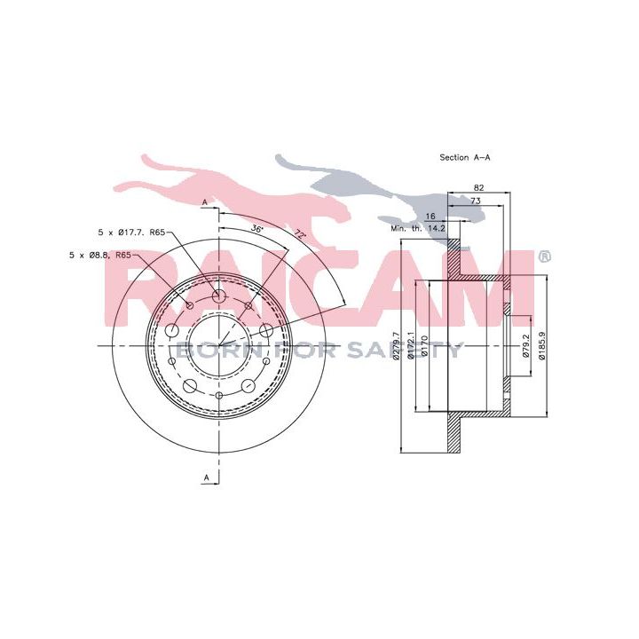 Stabdžių diskas RAICAM RD00646