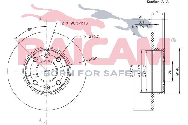 Stabdžių diskas RAICAM RD00655