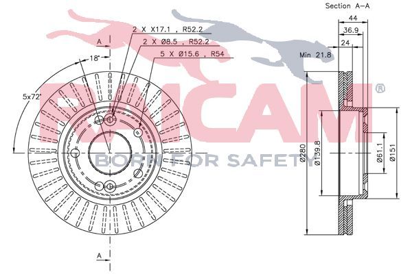 Stabdžių diskas RAICAM RD00662