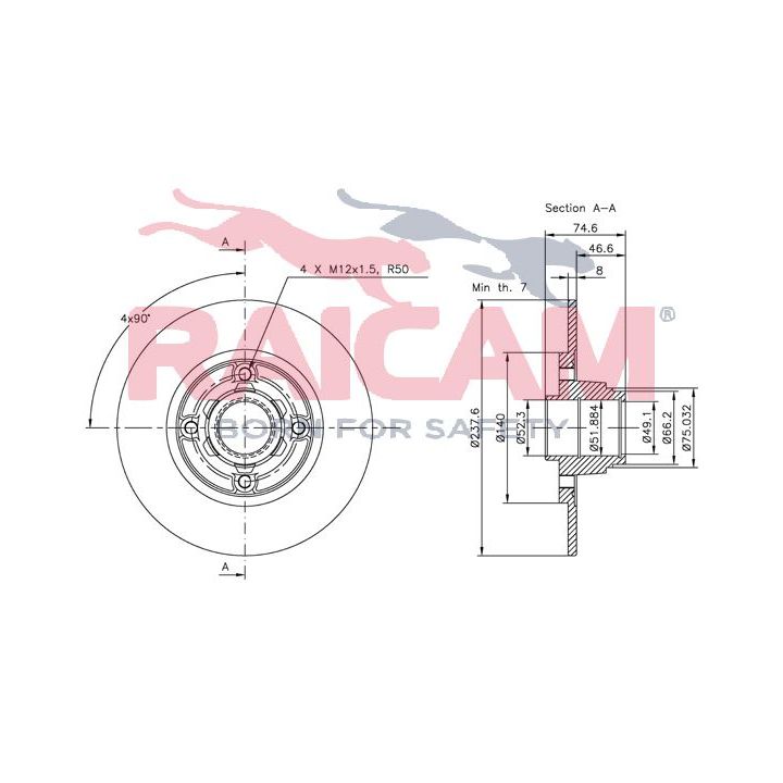 Stabdžių diskas RAICAM RD00667