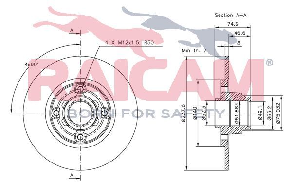 Stabdžių diskas RAICAM RD00667