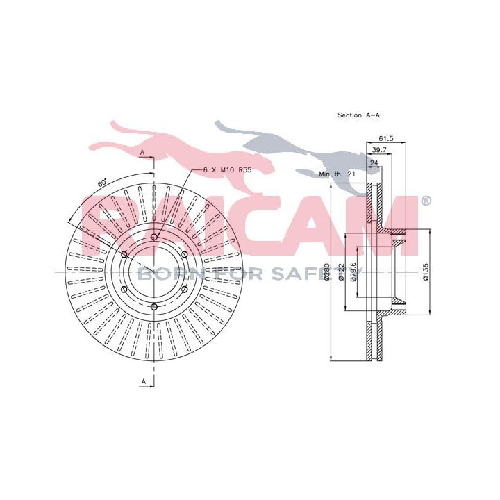 Stabdžių diskas RAICAM RD00669