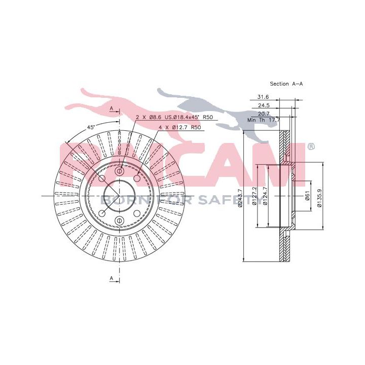 Stabdžių diskas RAICAM RD00674