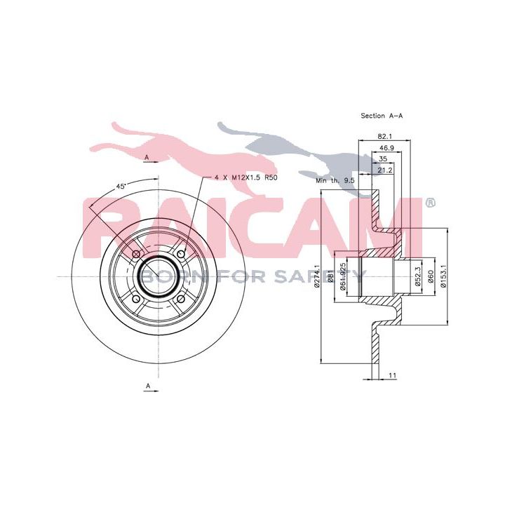Stabdžių diskas RAICAM RD00682