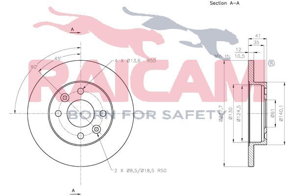 Stabdžių diskas RAICAM RD00684