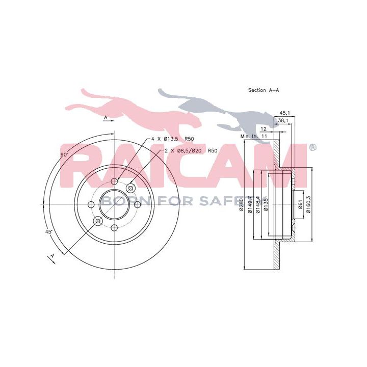 Stabdžių diskas RAICAM RD00686