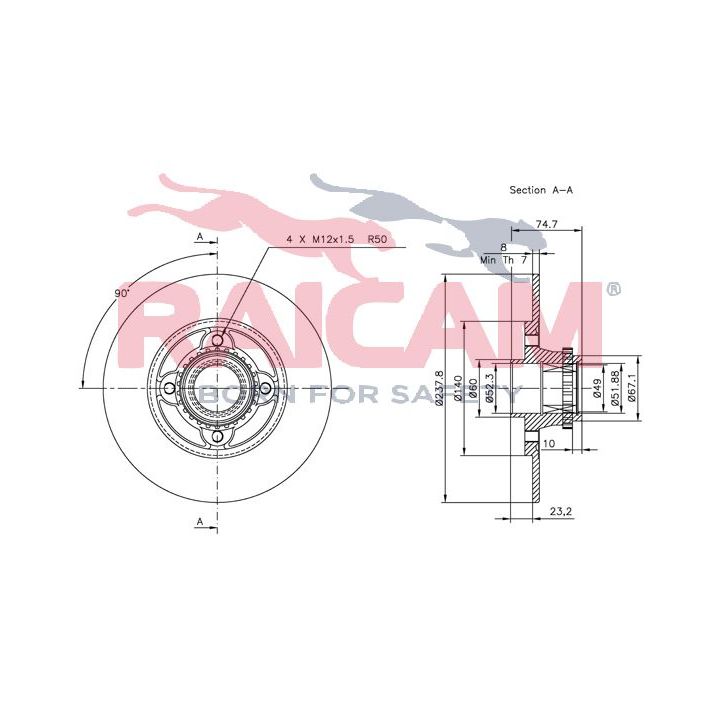 Stabdžių diskas RAICAM RD00689