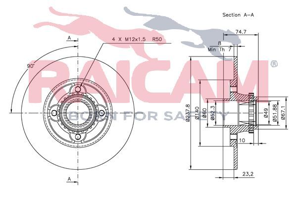 Stabdžių diskas RAICAM RD00689