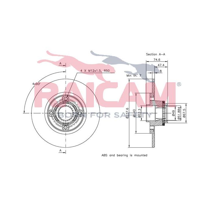 Stabdžių diskas RAICAM RD00690