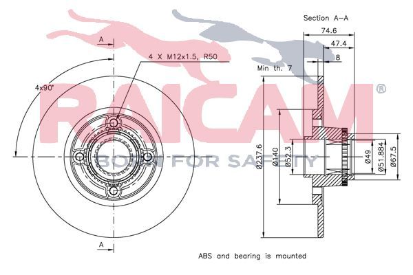 Stabdžių diskas RAICAM RD00690