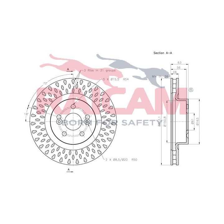 Stabdžių diskas RAICAM RD00700
