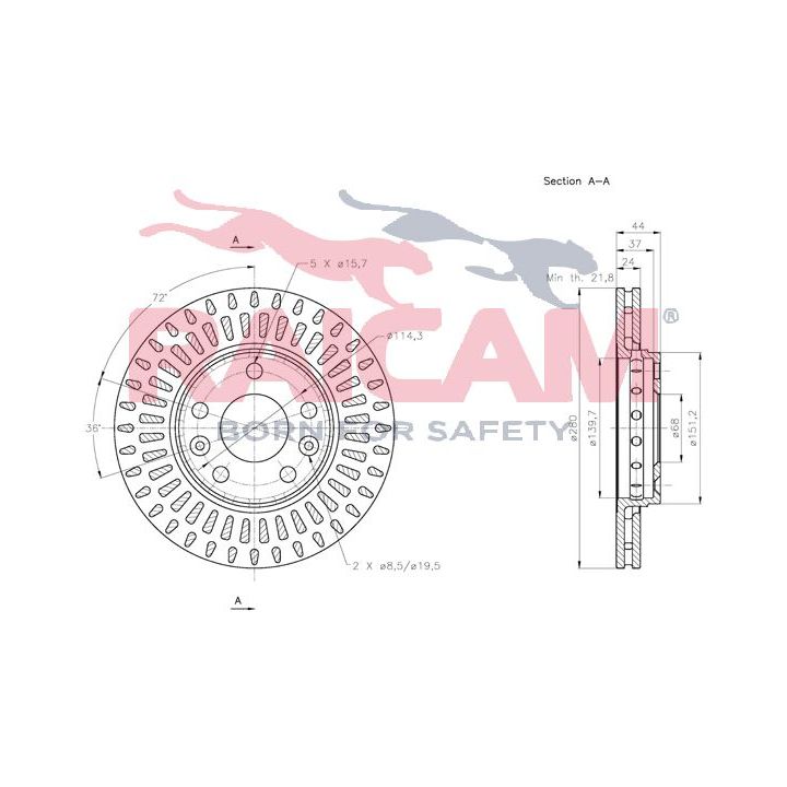 Stabdžių diskas RAICAM RD00704