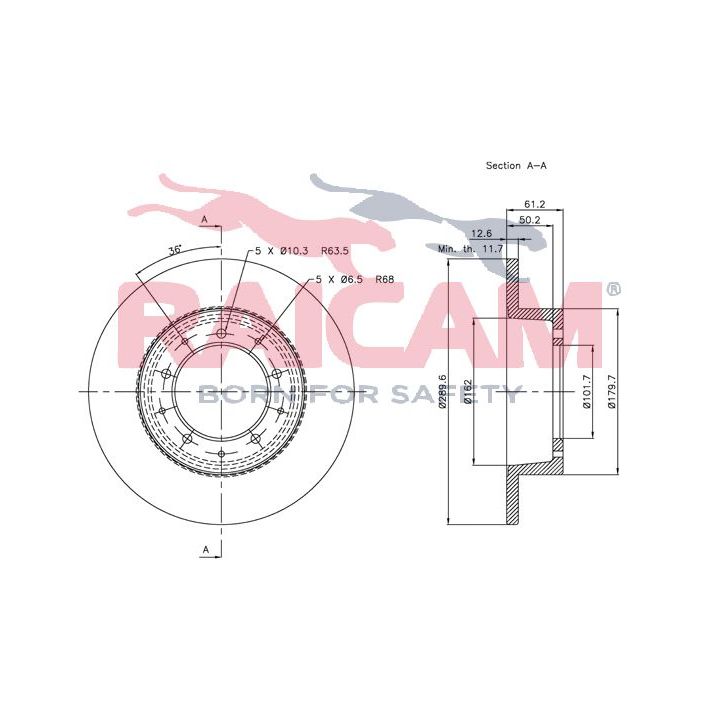 Stabdžių diskas RAICAM RD00707
