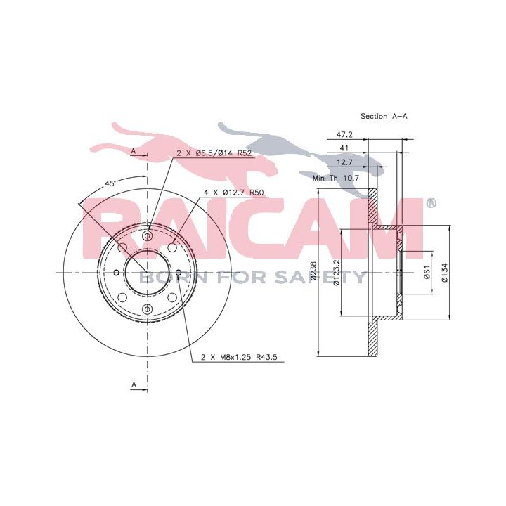 Stabdžių diskas RAICAM RD00709