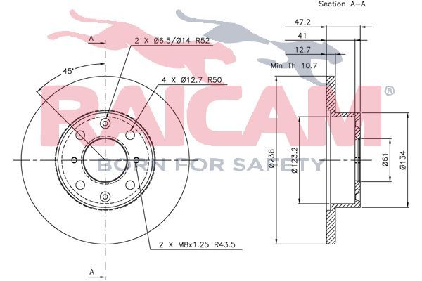 Stabdžių diskas RAICAM RD00709