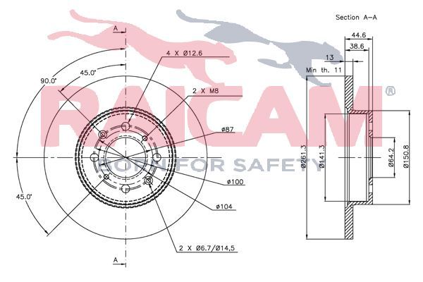 Stabdžių diskas RAICAM RD00714