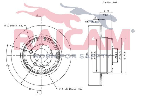 Stabdžių diskas RAICAM RD00720