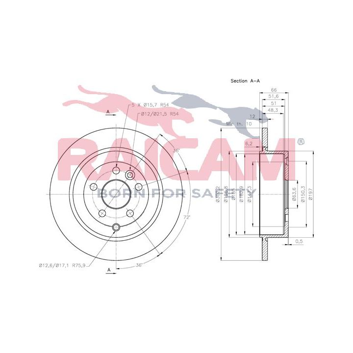 Stabdžių diskas RAICAM RD00732