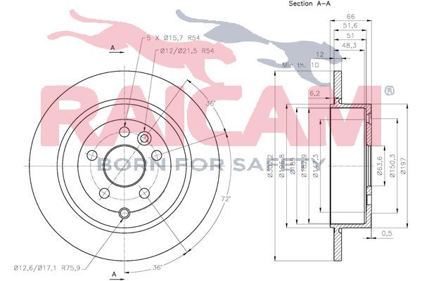 Stabdžių diskas RAICAM RD00732
