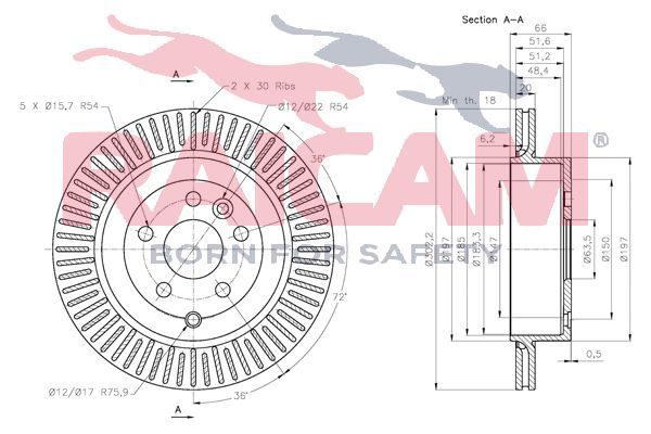 Stabdžių diskas RAICAM RD00733