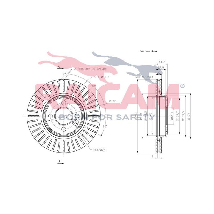 Stabdžių diskas RAICAM RD00734