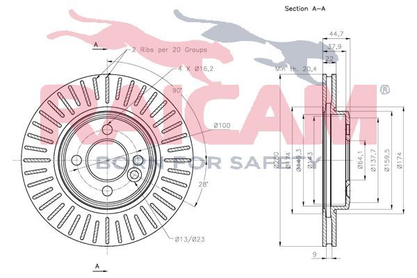 Stabdžių diskas RAICAM RD00734
