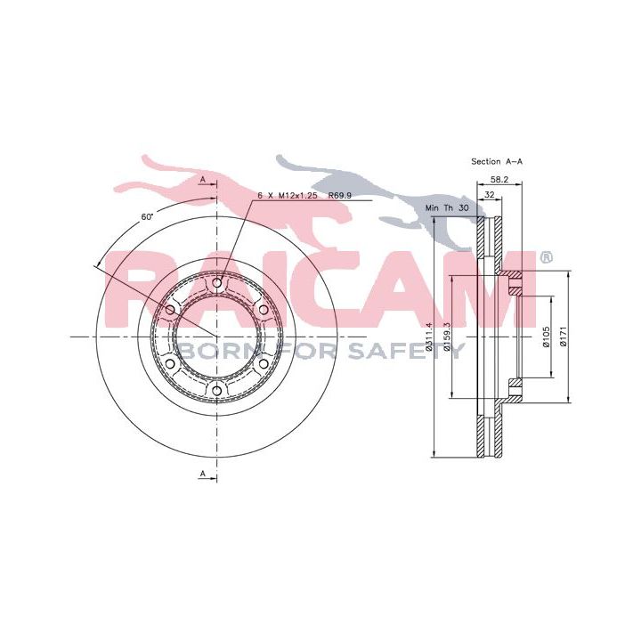 Stabdžių diskas RAICAM RD00788