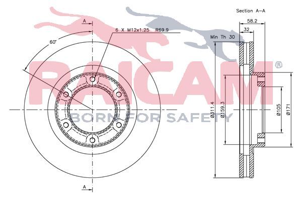 Stabdžių diskas RAICAM RD00788