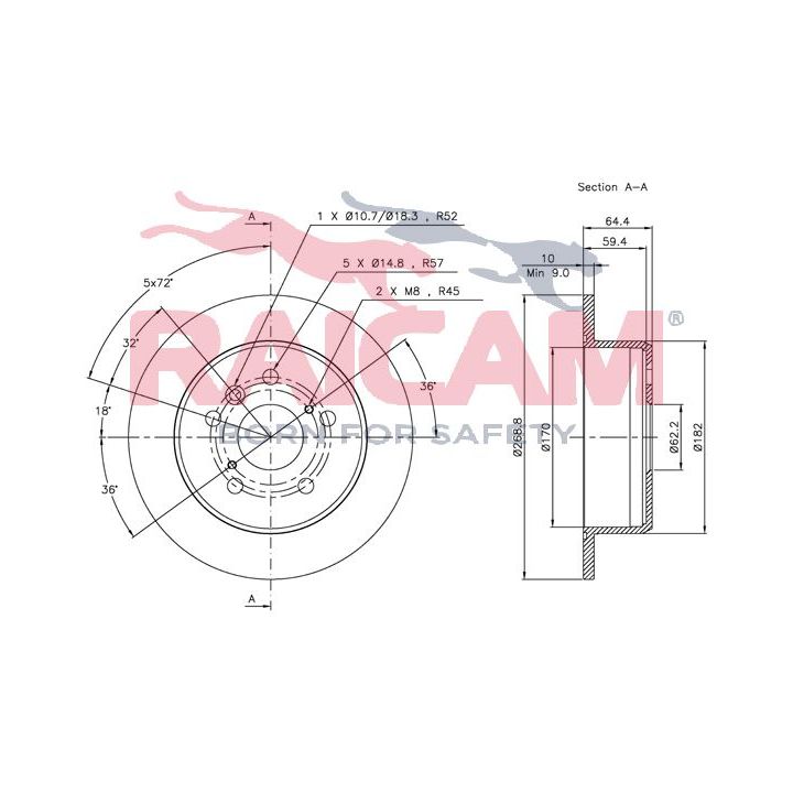 Stabdžių diskas RAICAM RD00794