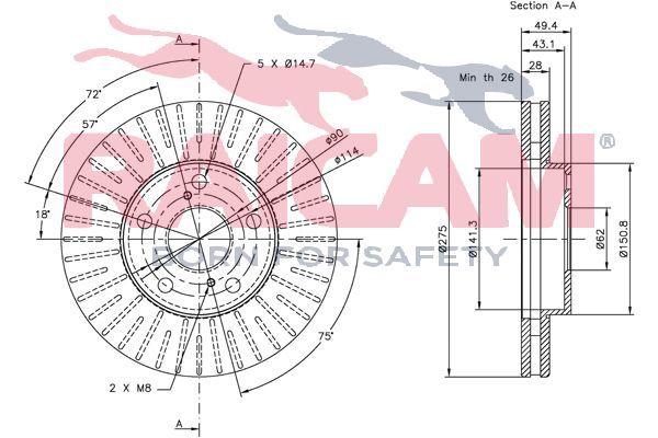 Stabdžių diskas RAICAM RD00795