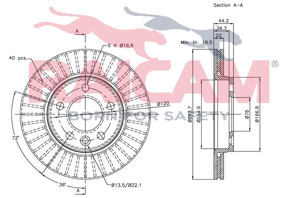 Stabdžių diskas RAICAM RD00922