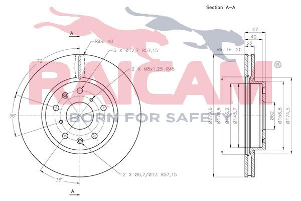 Stabdžių diskas RAICAM RD01010