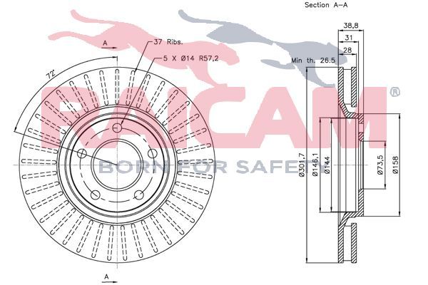 Stabdžių diskas RAICAM RD01024