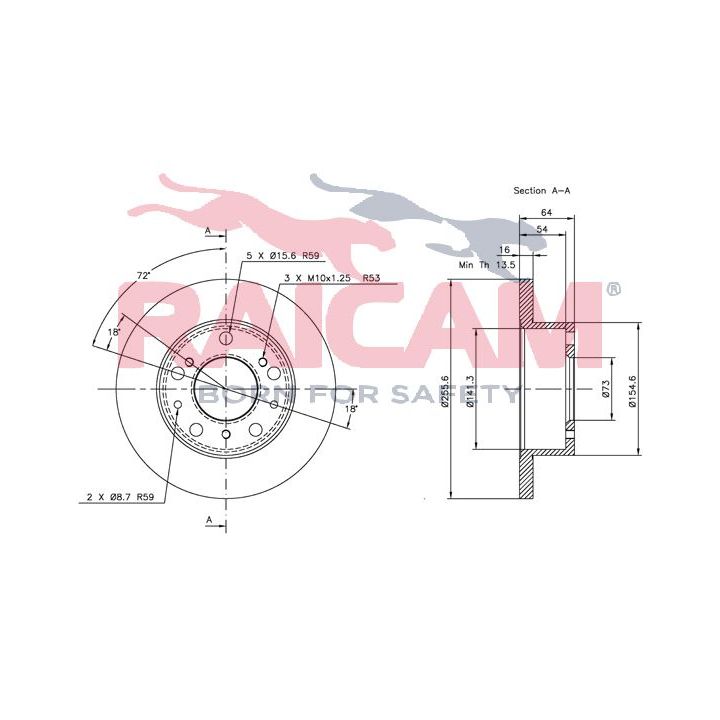 Stabdžių diskas RAICAM RD01034