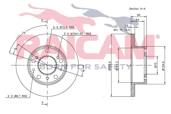 Stabdžių diskas RAICAM RD01034