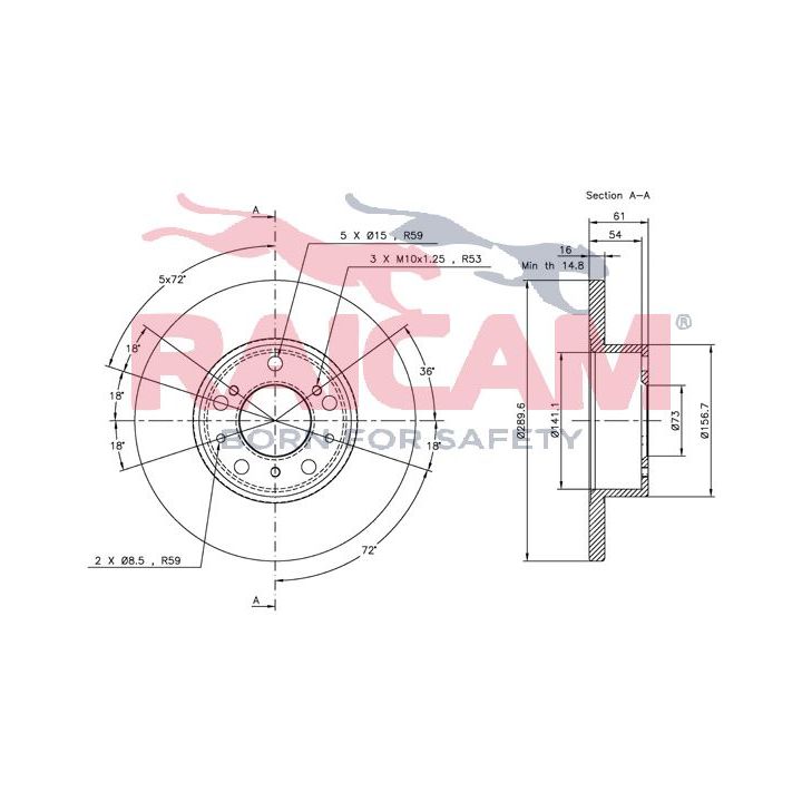 Stabdžių diskas RAICAM RD01044