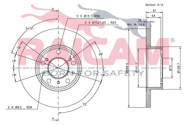 Stabdžių diskas RAICAM RD01044